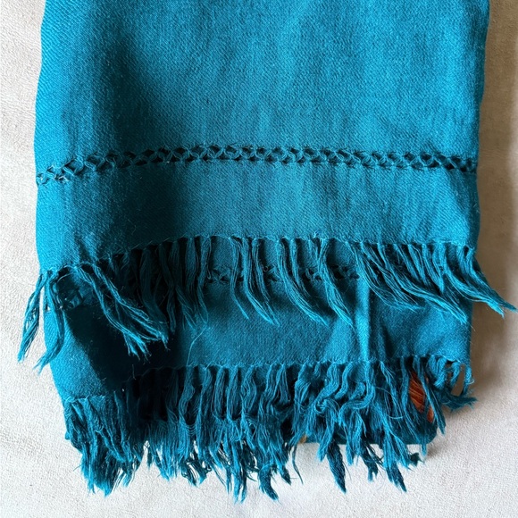 Embroidered Teal Scarf - Picture 5 of 5